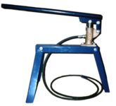 Single piston hand pump for use with injection materials